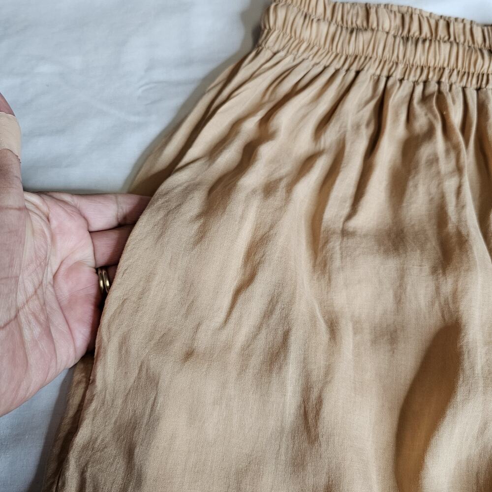Zara Collection Ruffle Hem Maxi Skirt Caramel Brown Boho size Midium Festival - Picture 5 of 8